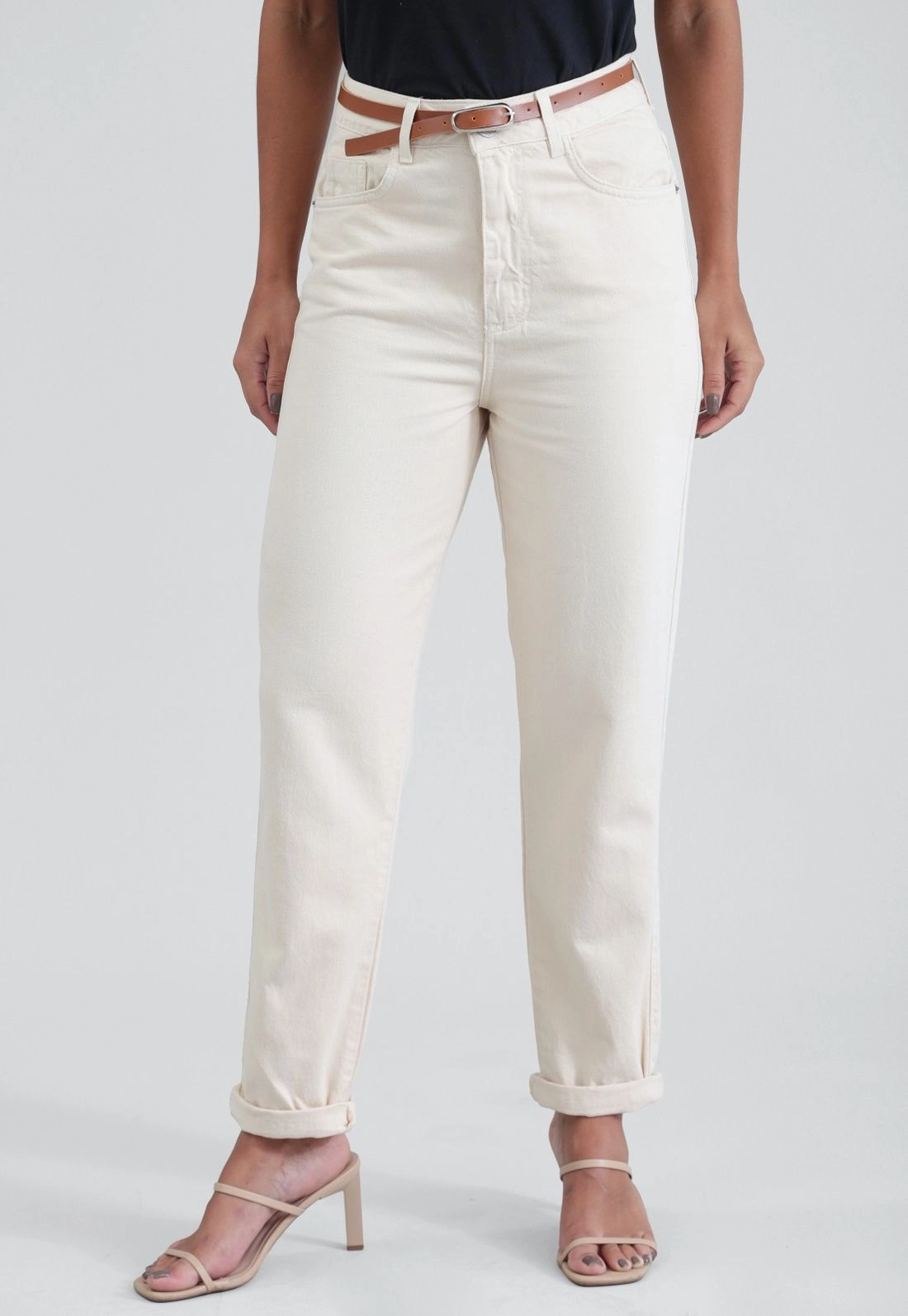 Calça Sarja Mom Com Cinto