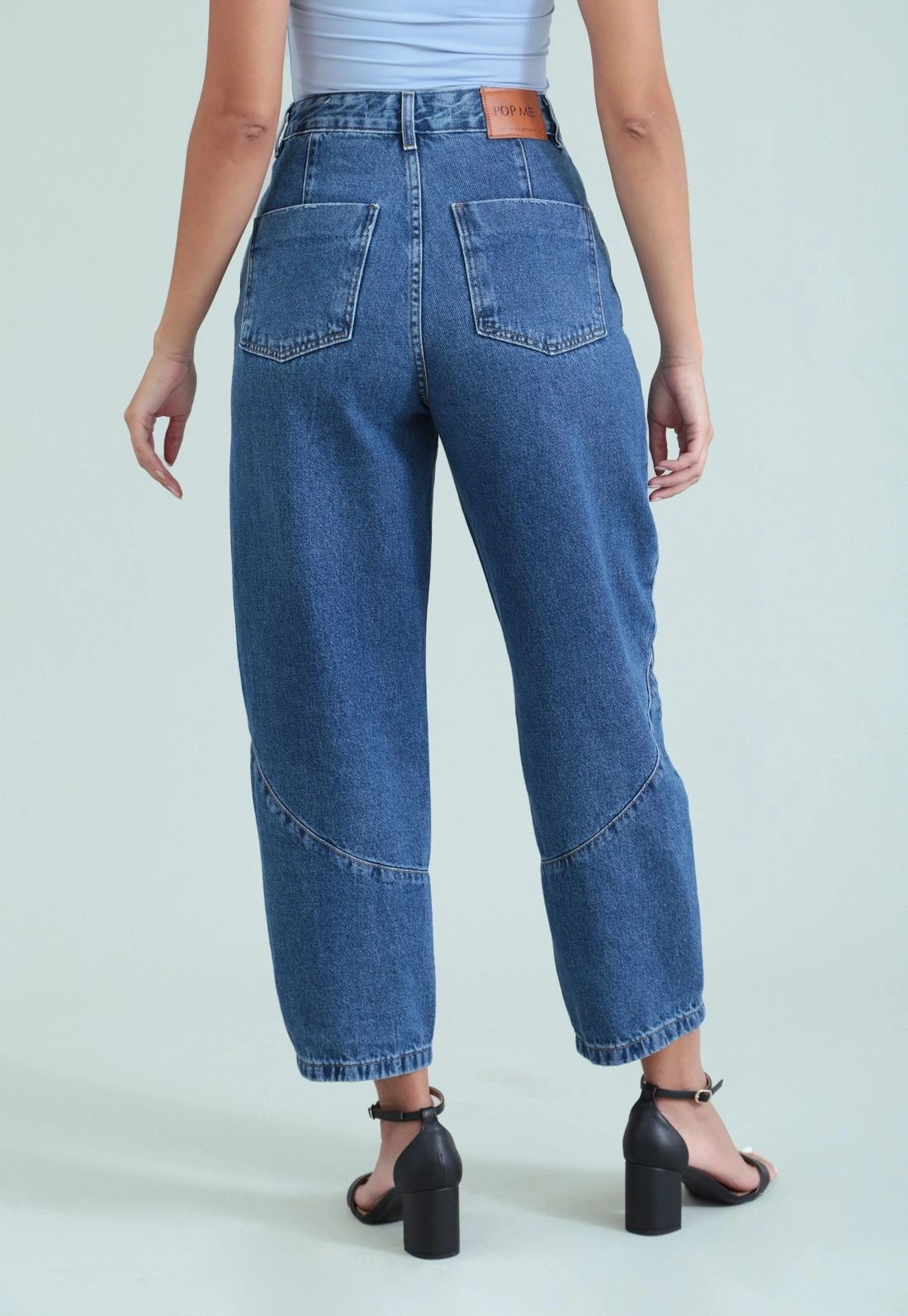 Calça Em Jeans Balloon Azul