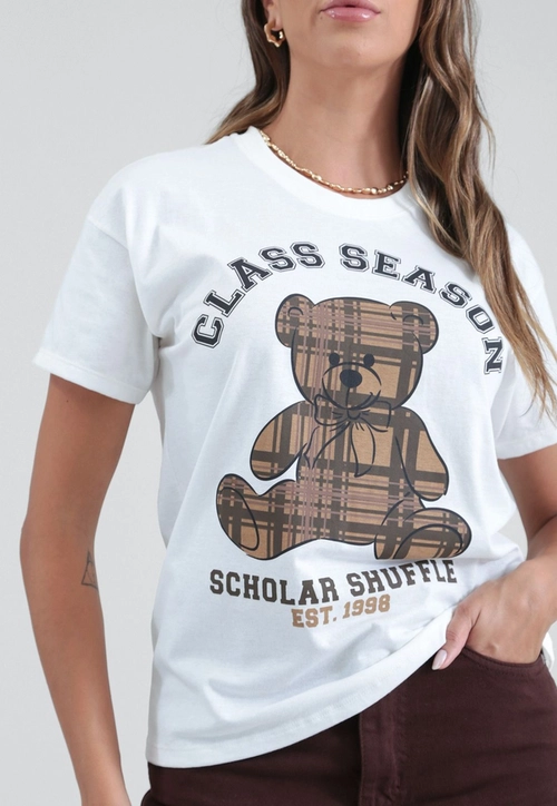 T-Shirt Em Meia Malha Com Silk Urso Class Season