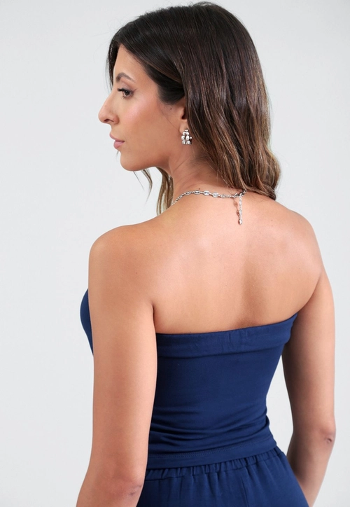 Blusa Em Molecottom Decote Reto