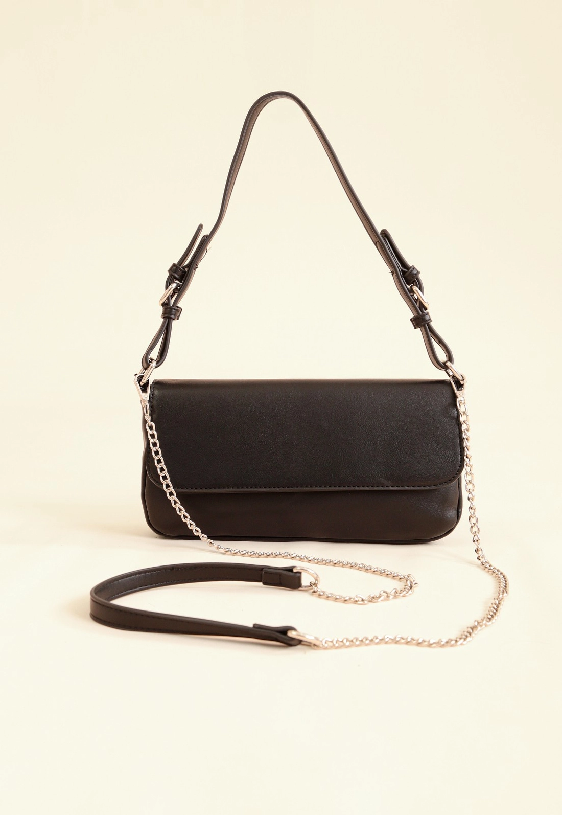 Bolsa Baguete Animal Print Com Corrente
