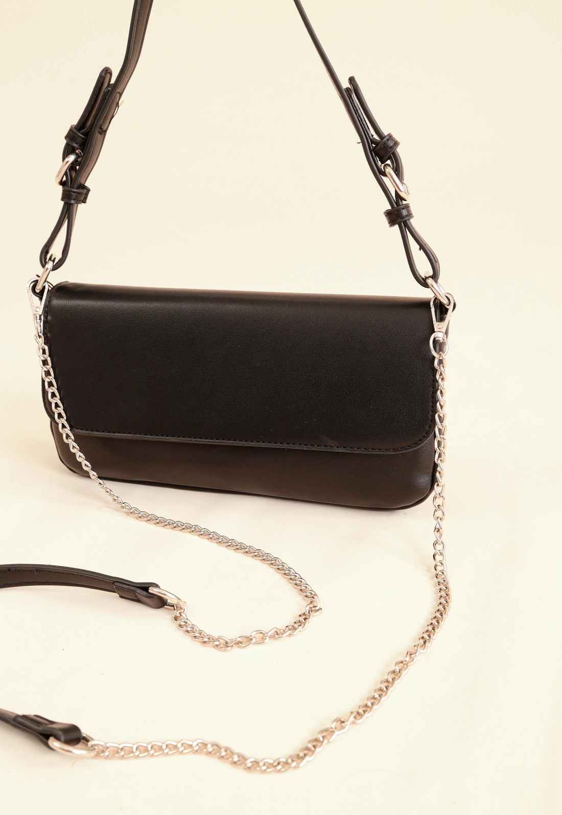 Bolsa Baguete Animal Print Com Corrente