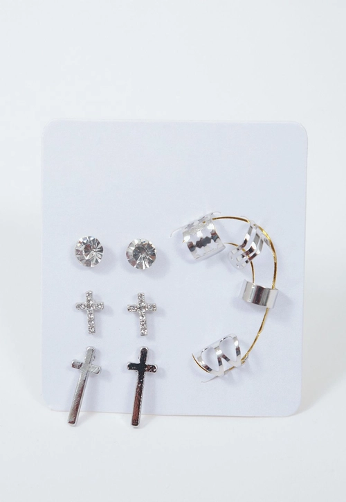 Kit 3 Pares De Brinco E 4 Earcuff Variados