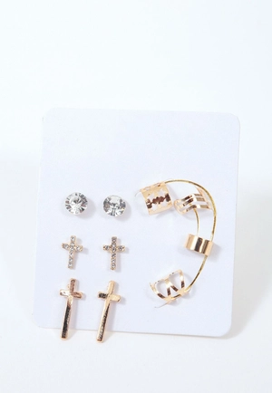 Kit 3 Pares De Brinco E 4 Earcuff Variados