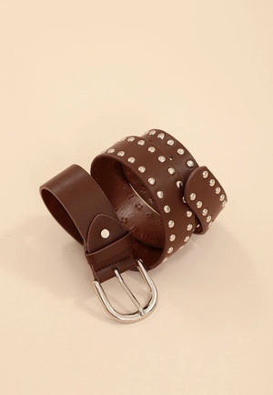 Cinto Em PU Com Tachas E Fivela