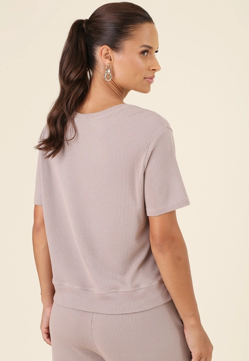 Blusa Em Malha Texturizada Manga Curta Abertura Lateral