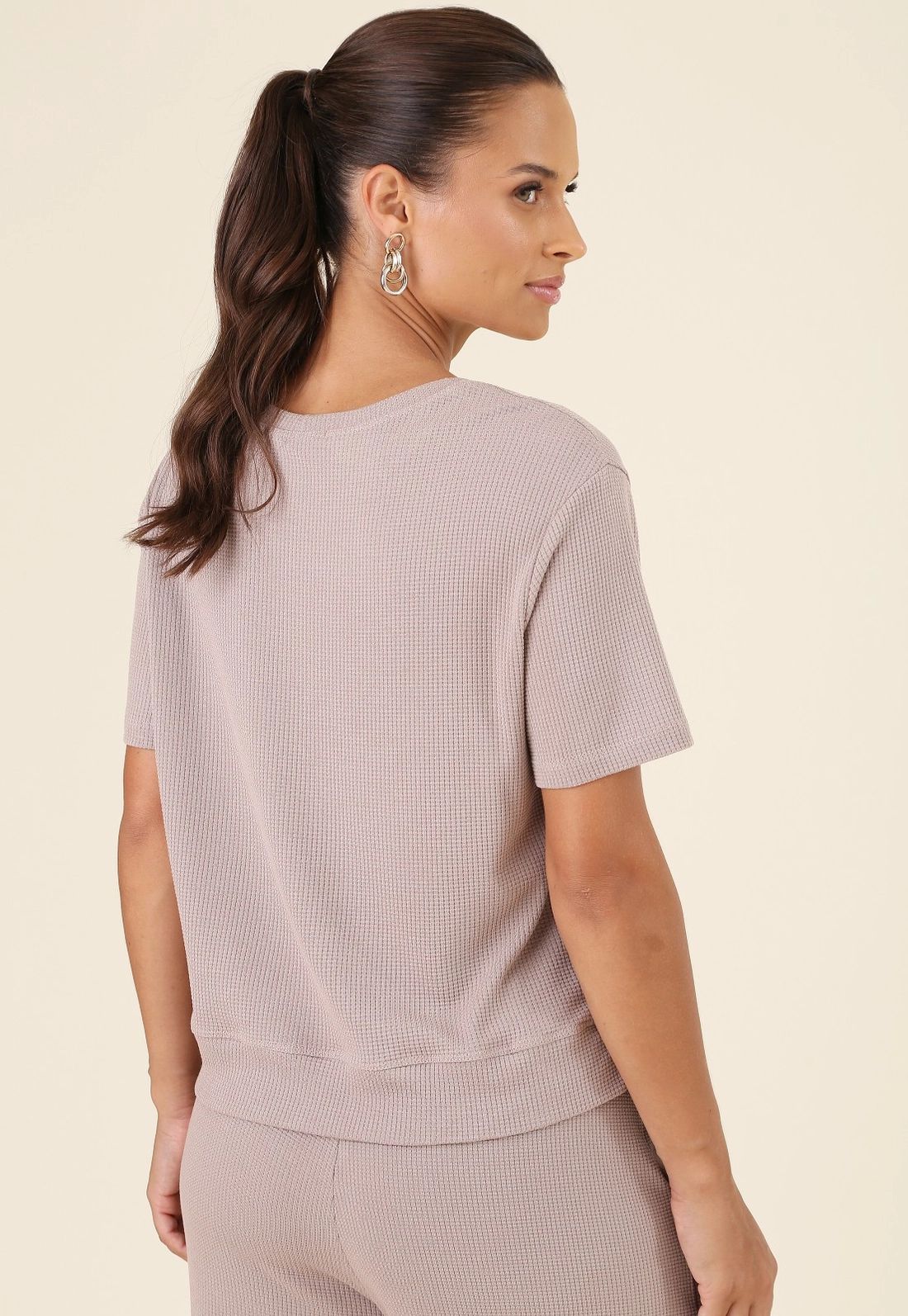 Blusa Em Malha Texturizada Manga Curta Abertura Lateral