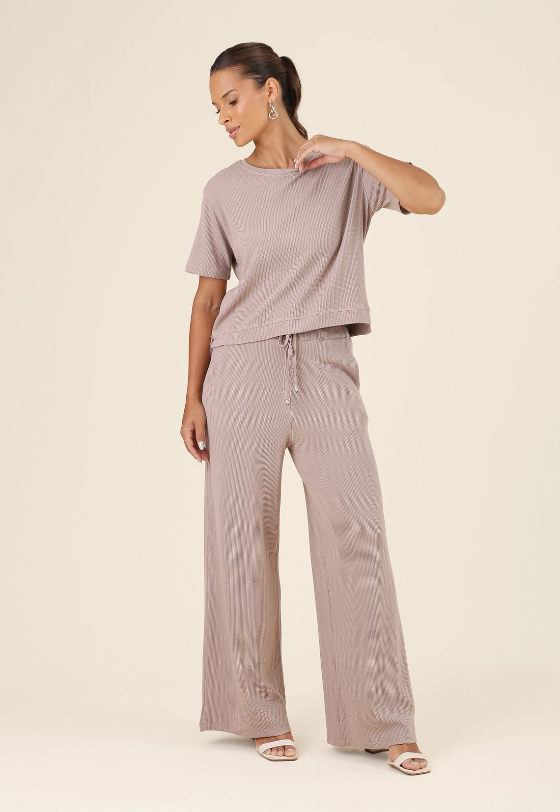 Blusa Em Malha Texturizada Manga Curta Abertura Lateral