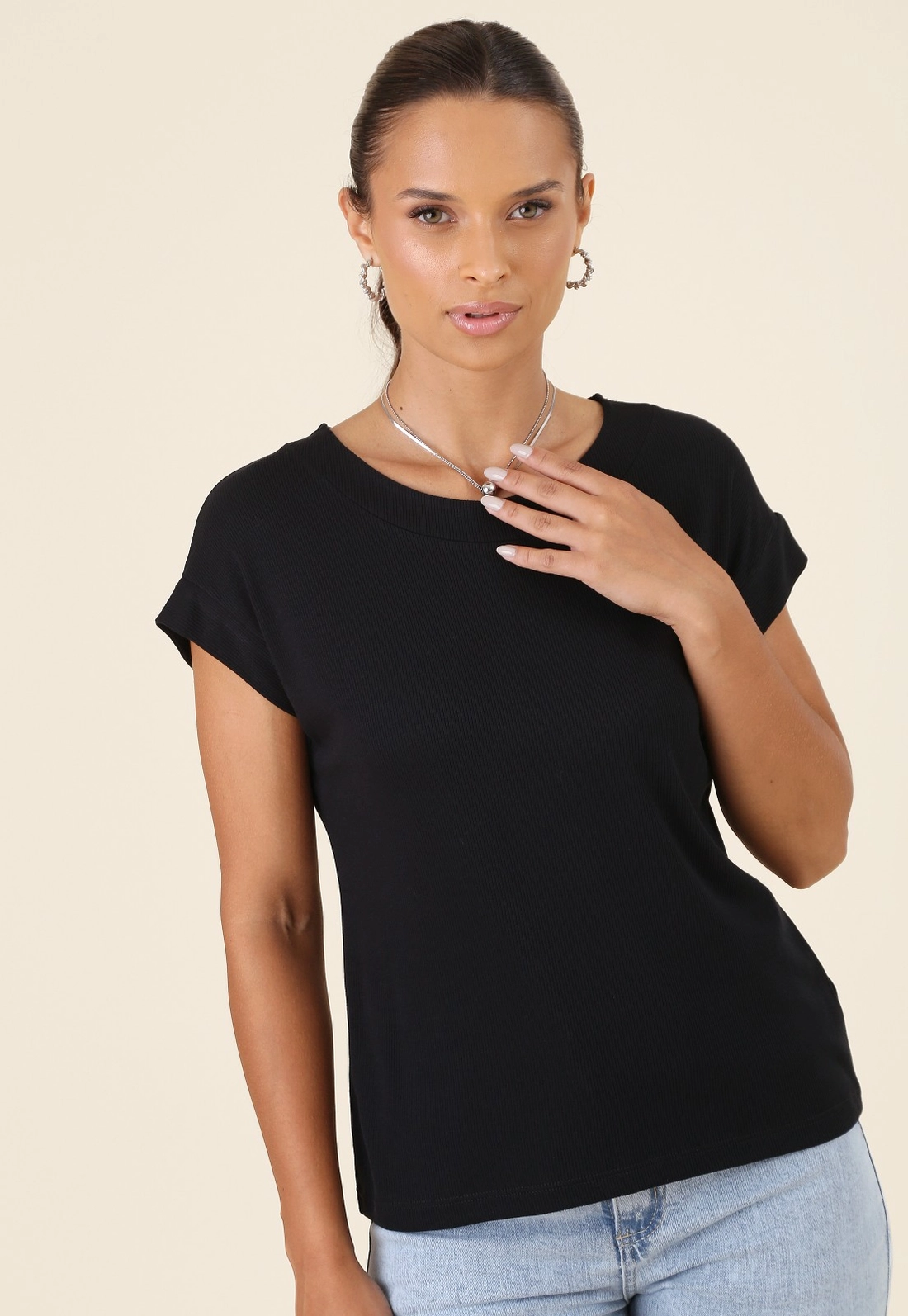 Blusa Muscle Tee Em Malha Canelada Manga Curta