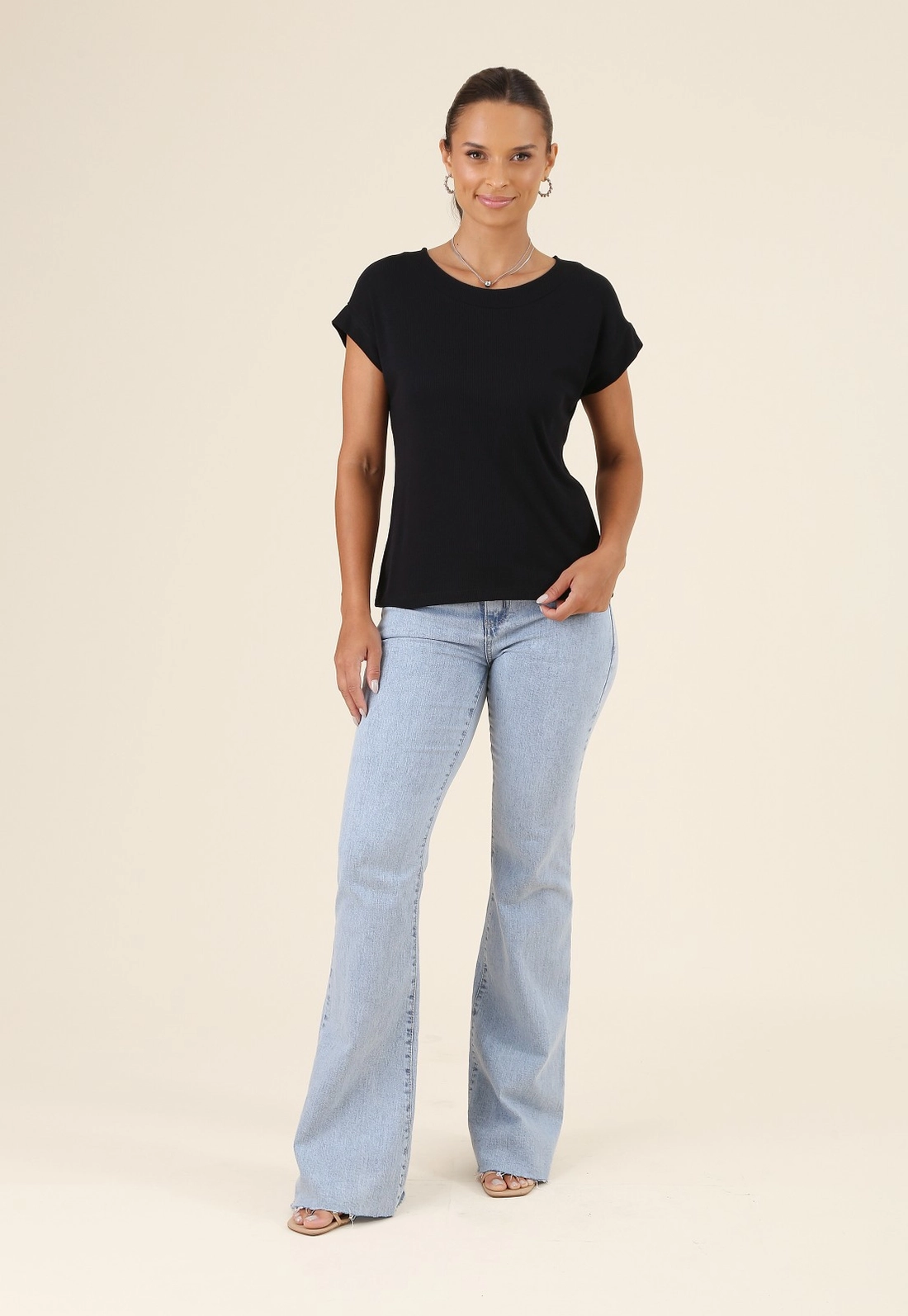 Blusa Muscle Tee Em Malha Canelada Manga Curta