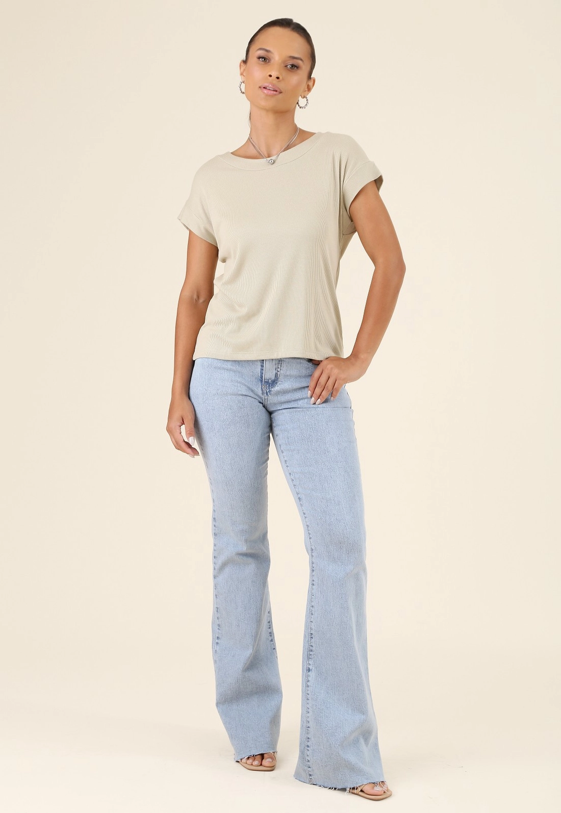 Blusa Muscle Tee Em Malha Canelada Manga Curta