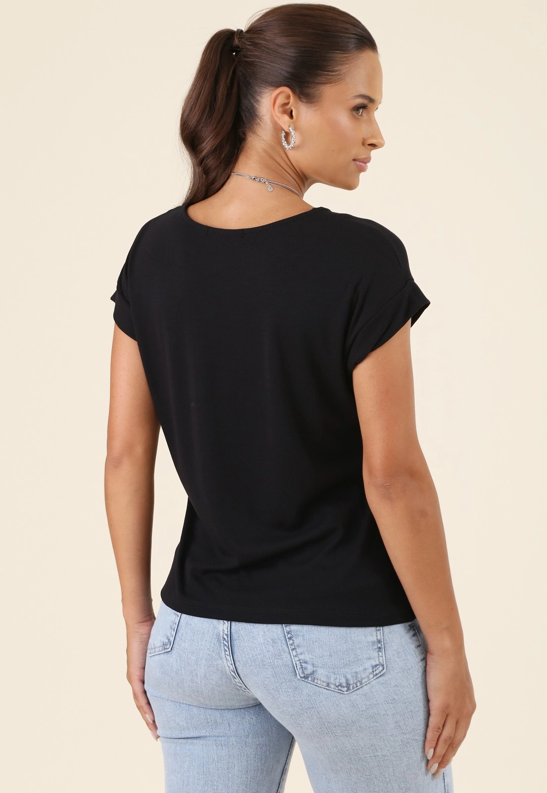 Blusa Muscle Tee Em Malha Canelada Manga Curta