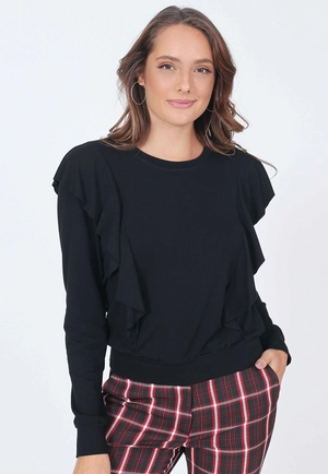 Blusa Manga Longa Moletinho Babados