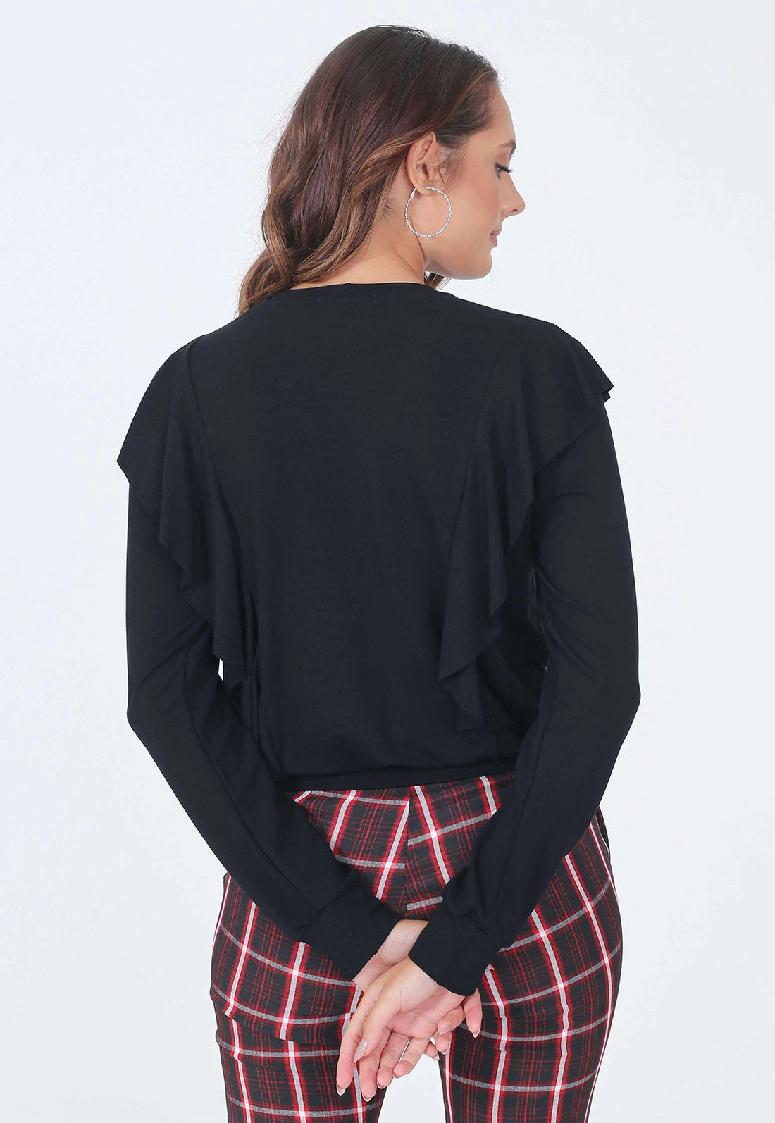 Blusa Manga Longa Moletinho Babados