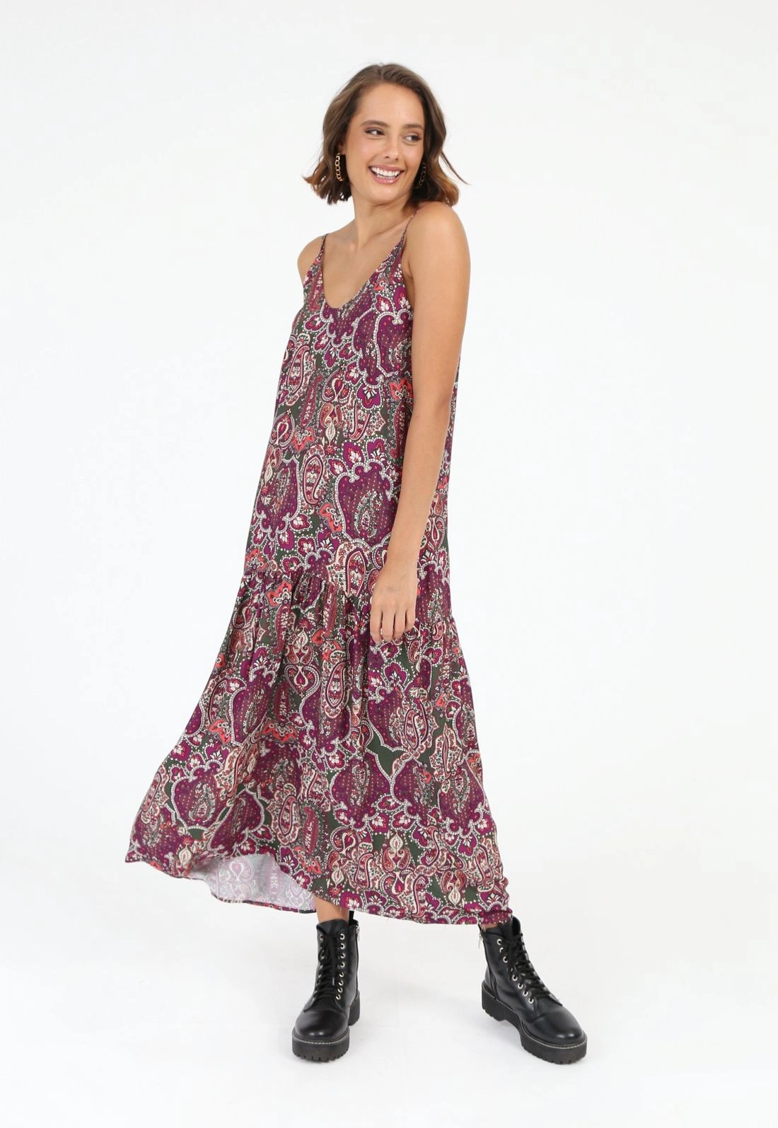 Vestido Viscose Alça Estampado