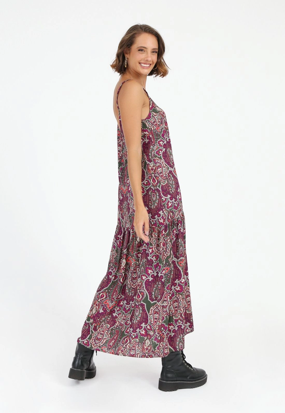 Vestido Viscose Alça Estampado