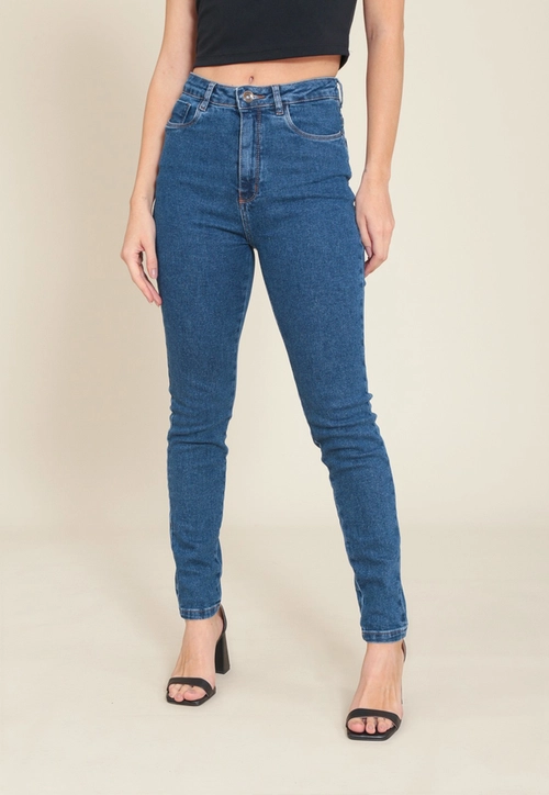 Calça Mom Jeans Com Elastano