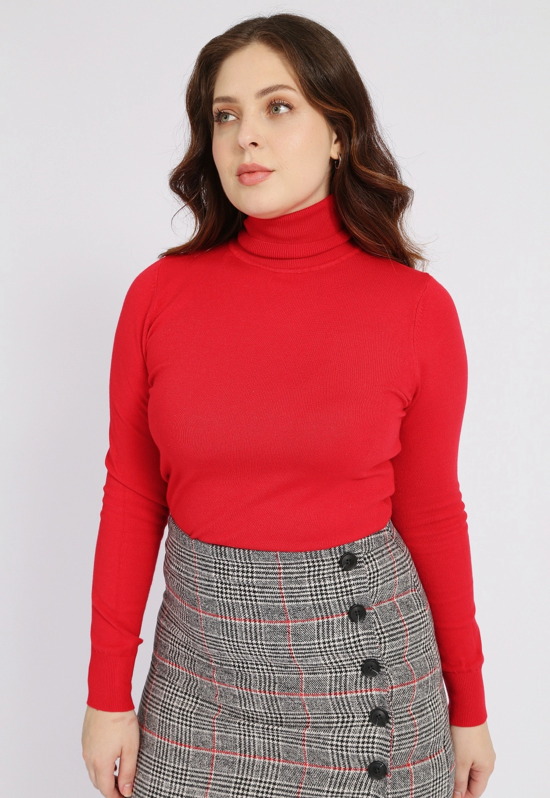 Blusa Tricô Gola Alta Básica