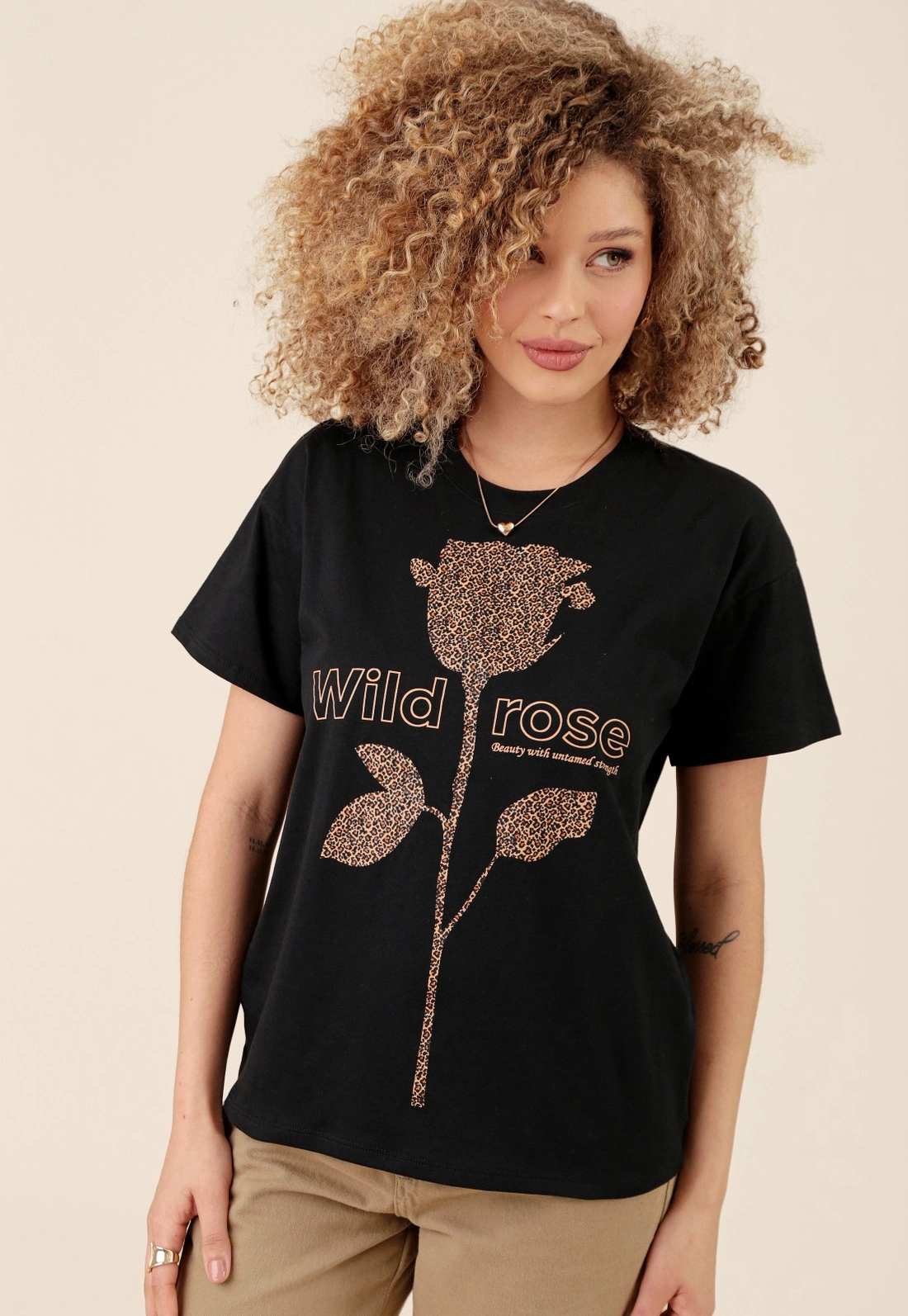 T-shirt Em Meia Malha Wild Rose