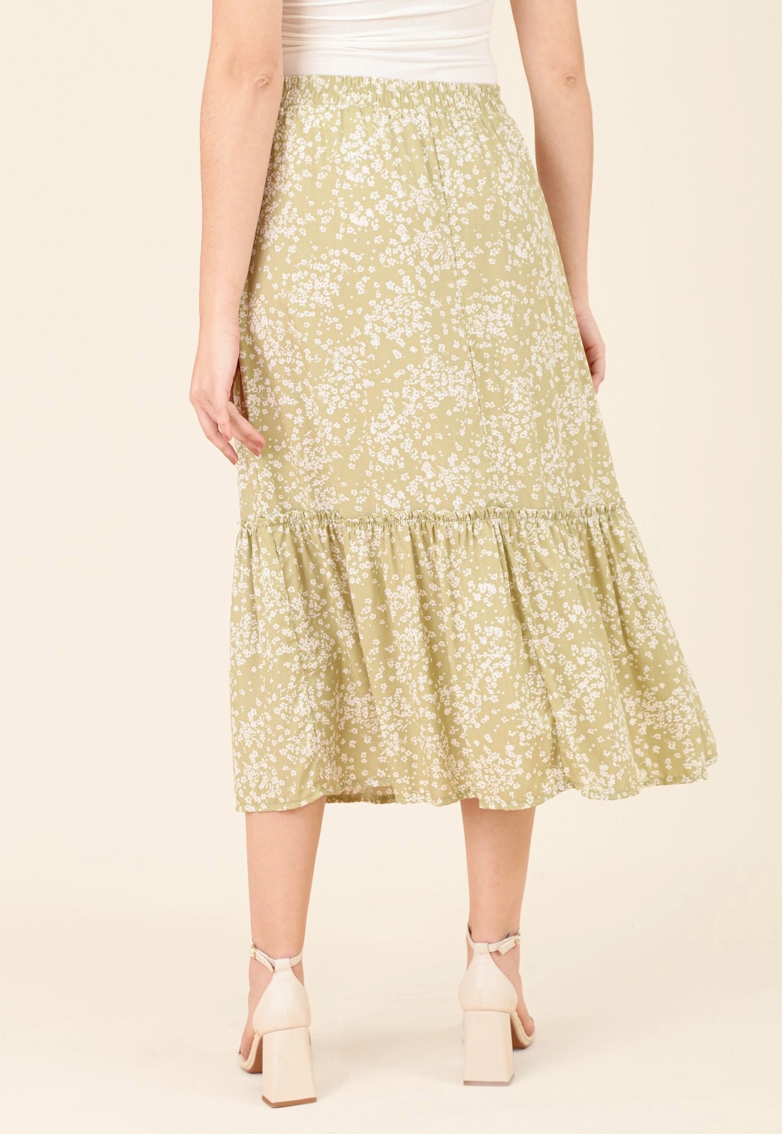 Saia Midi Em Viscose Liberty Garden