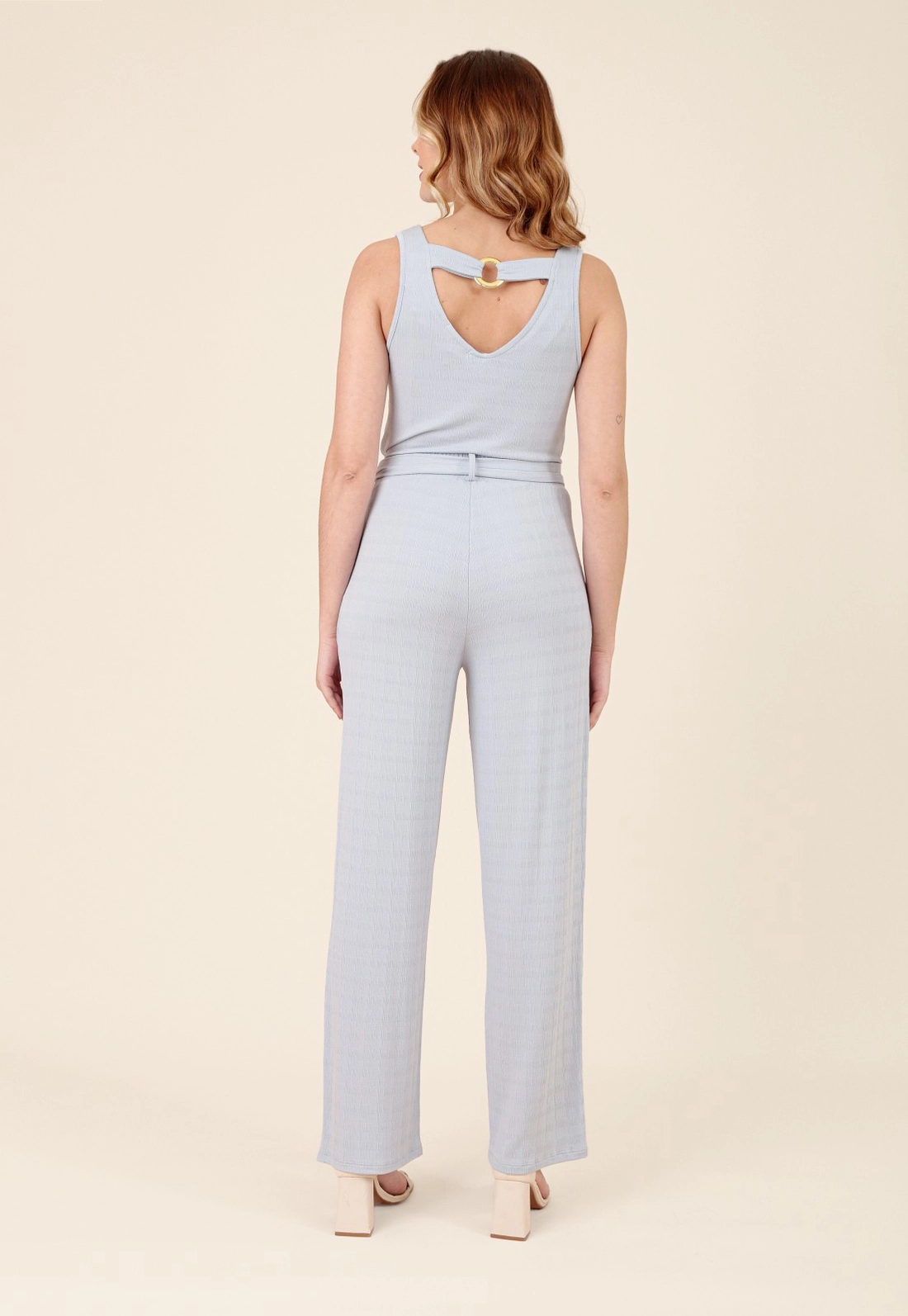 Blusa Em Malha Texturizada Sem Manga Com Argola