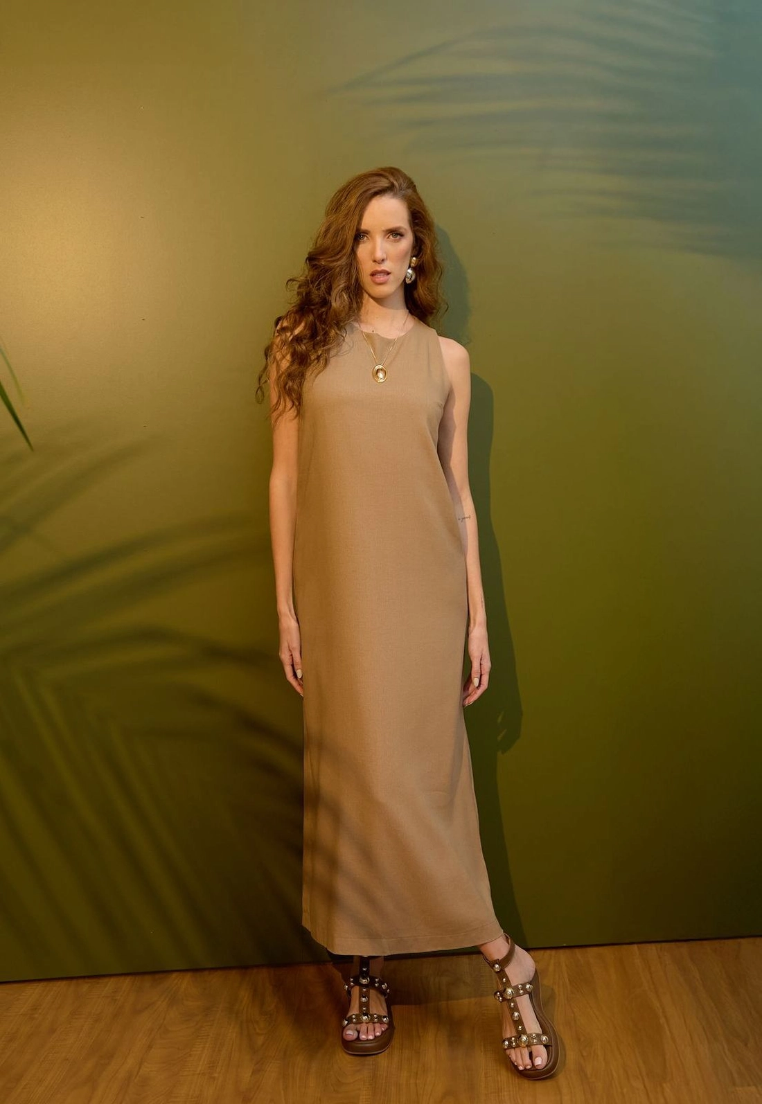 Vestido New Midi Regata Em Linho