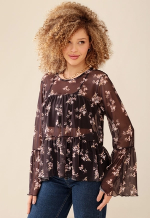 Blusa Em Tule Manga Longa Sweet Darkness