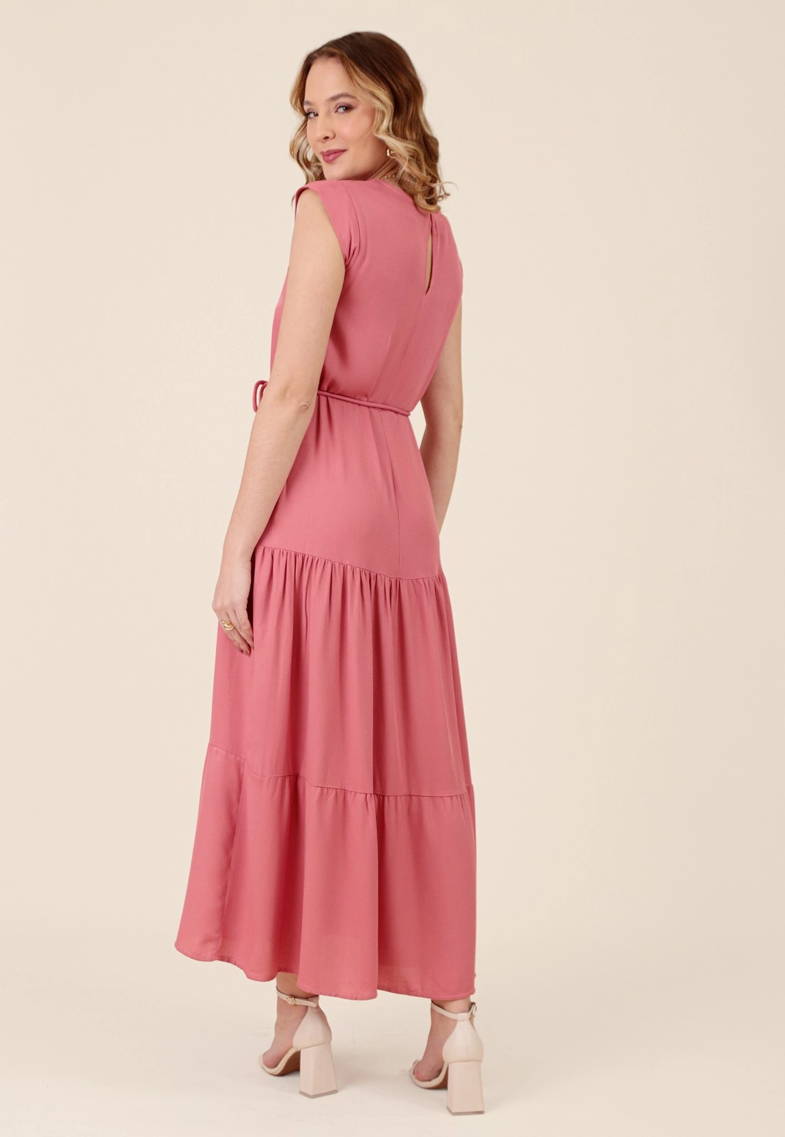 Vestido Midi Muscle Tee Viscose Com Cinto