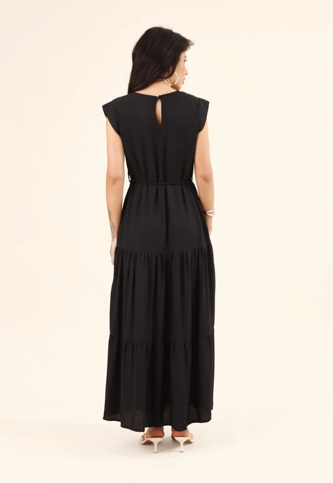 Vestido Midi Muscle Tee Viscose Com Cinto