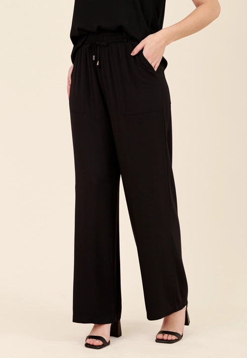Calça Reta Em Viscose Twill