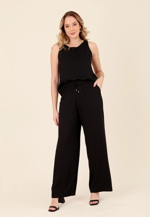 Calça Reta Em Viscose Twill