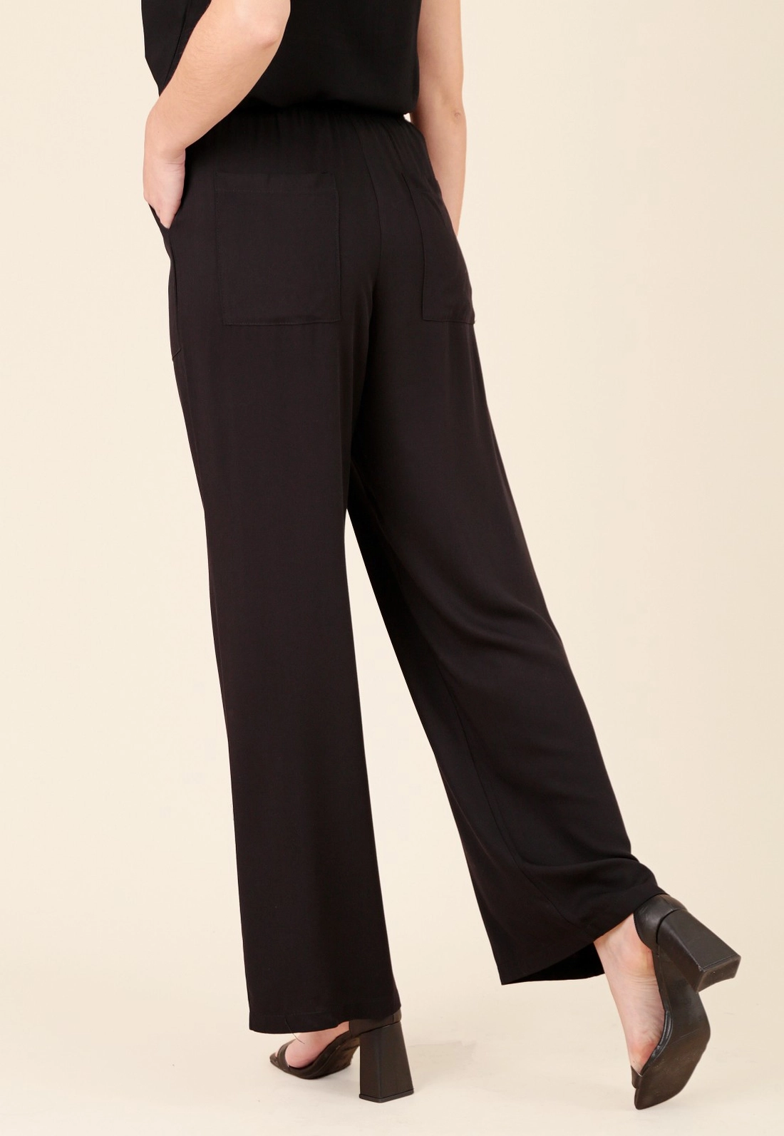 Calça Reta Em Viscose Twill