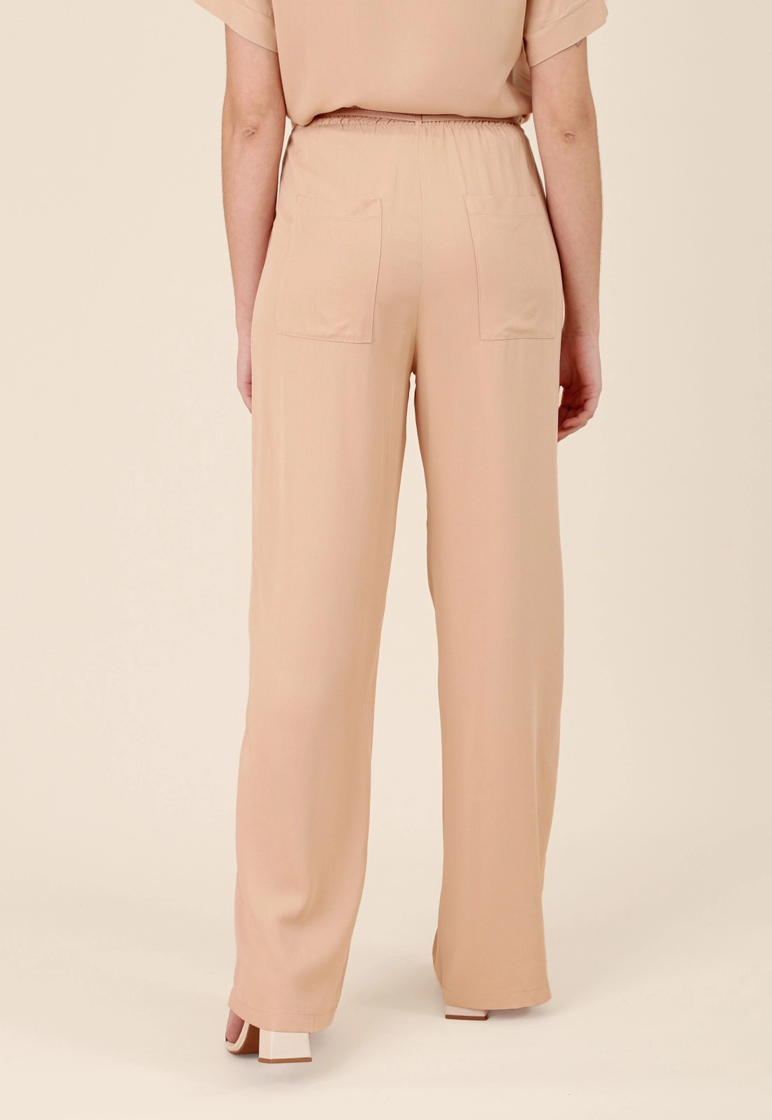 Calça Reta Em Viscose Twill