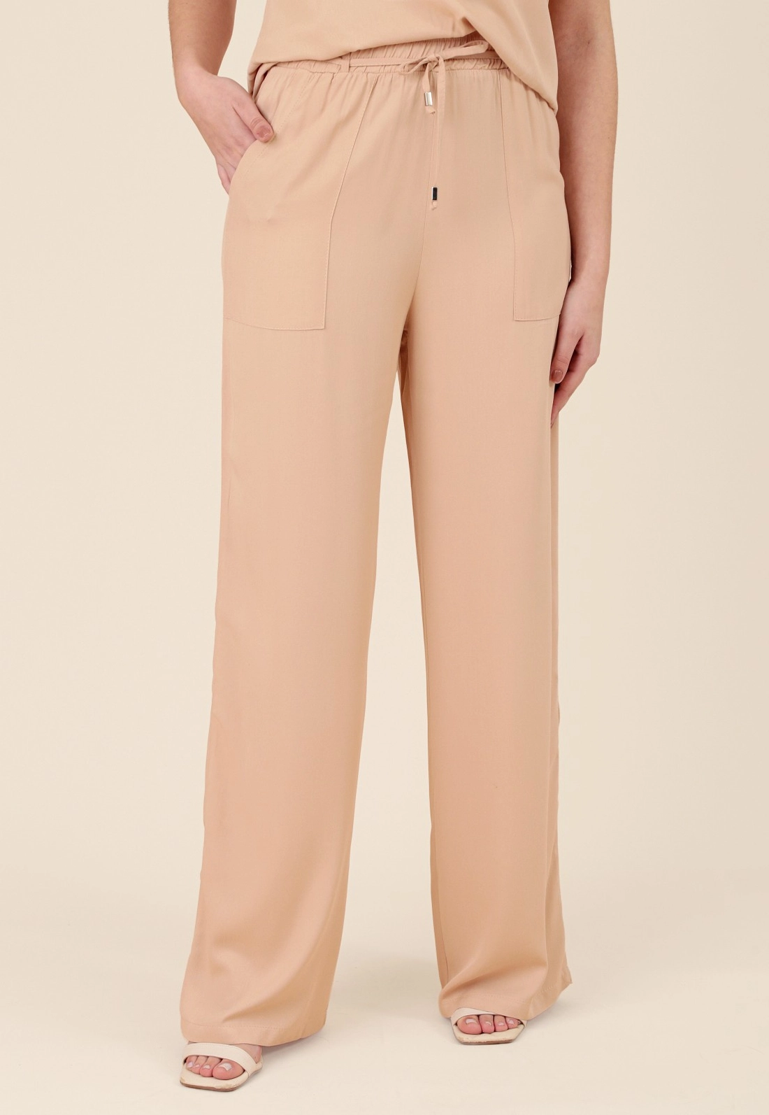 Calça Reta Em Viscose Twill
