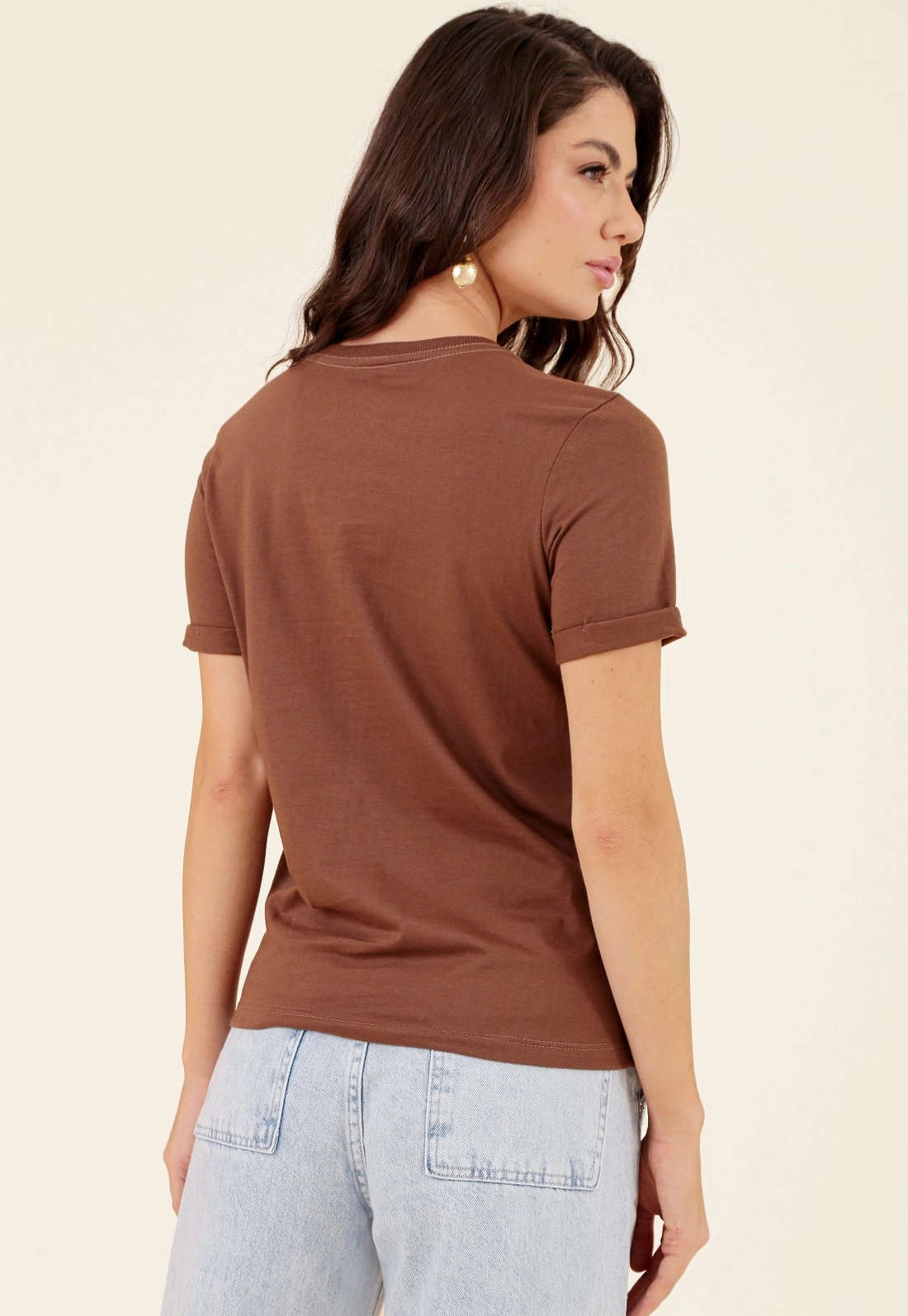 T-Shirt Básica Em Algodão Peruano Decote Redondo