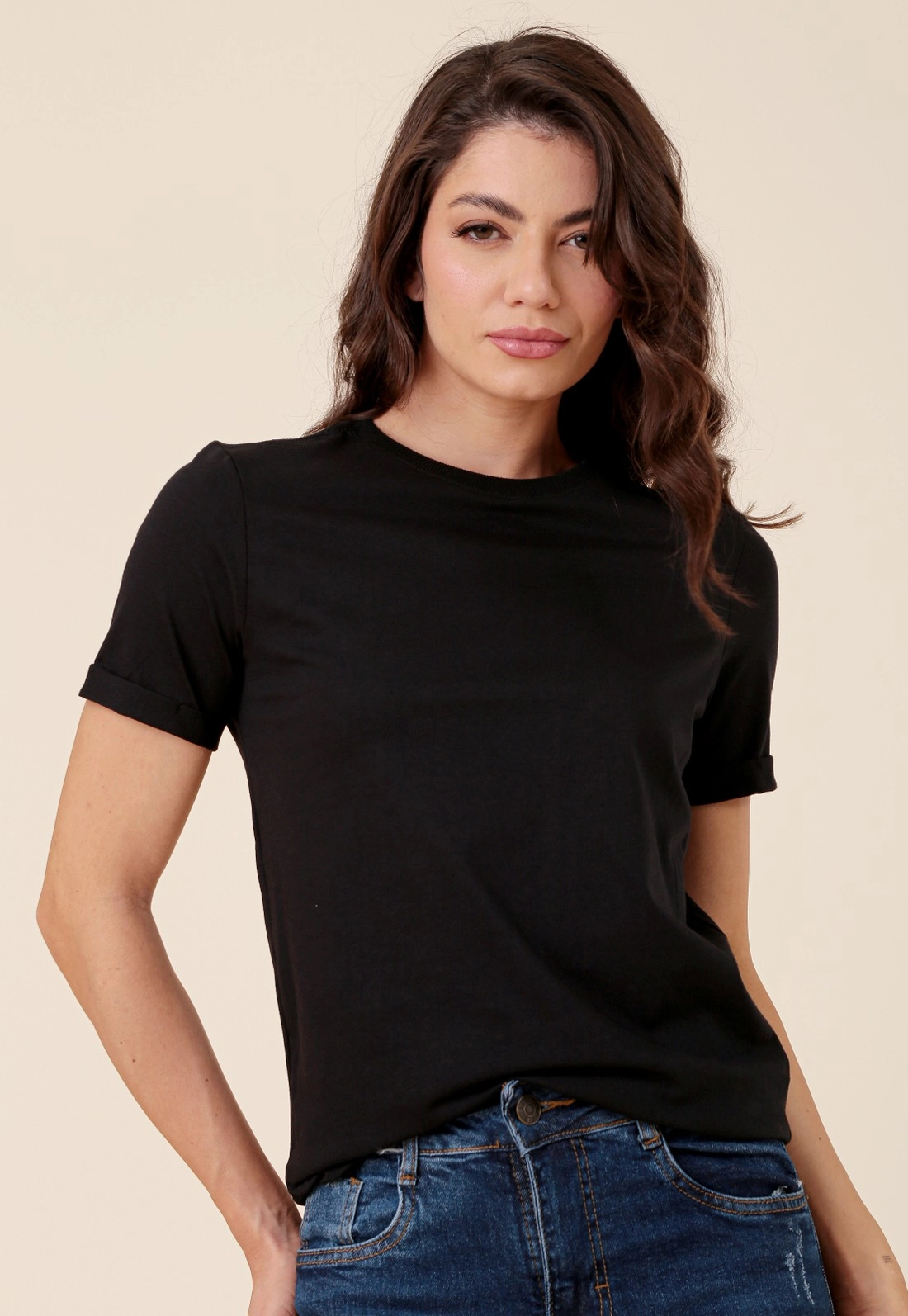 T-Shirt Básica Em Algodão Peruano Decote Redondo