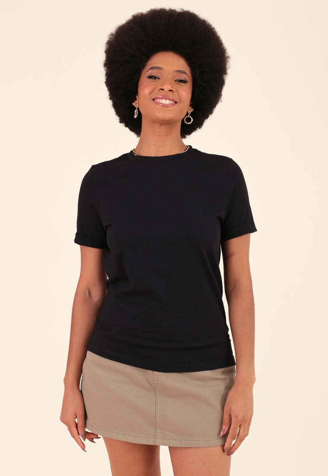 T-Shirt Básica Em Algodão Peruano Decote Redondo