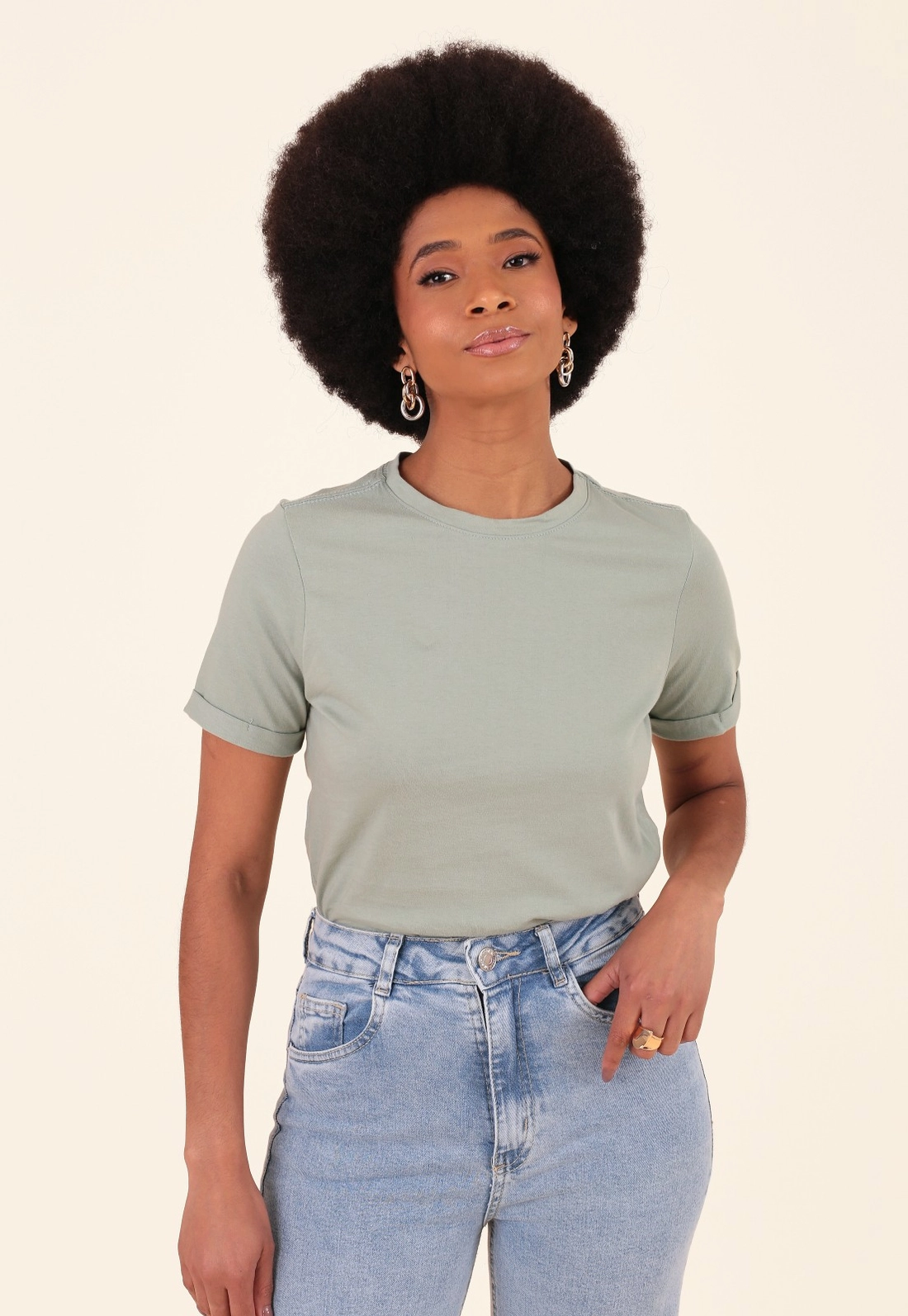 T-Shirt Básica Em Algodão Peruano Decote Redondo