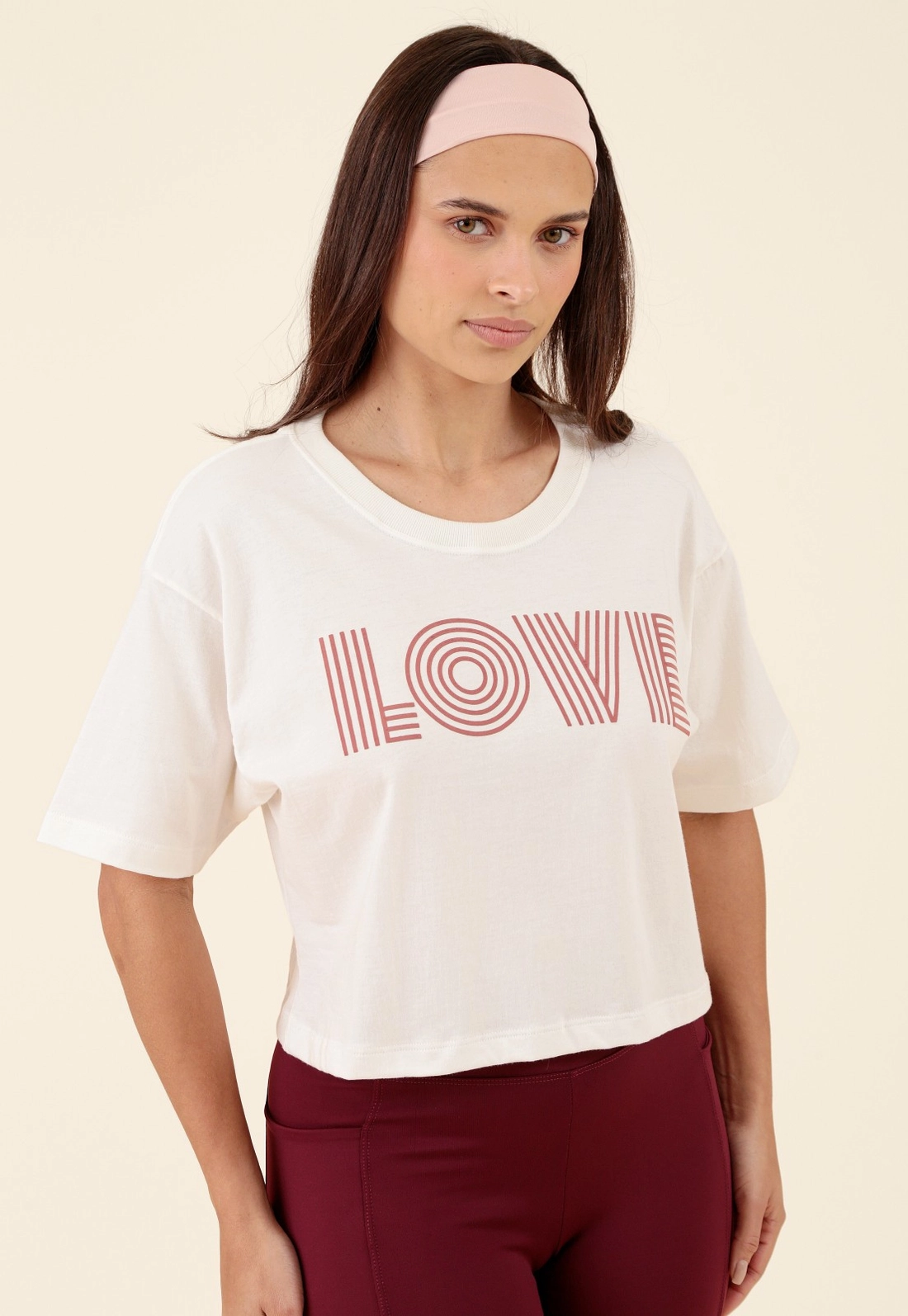T-Shirt Cropped Em Meia Malha Love
