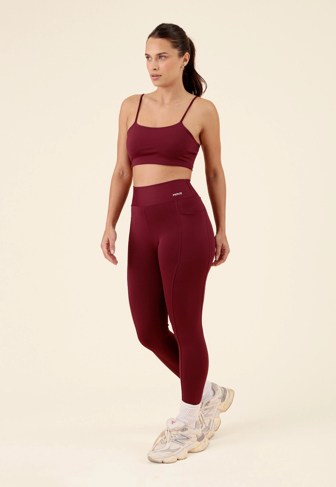 Calça Legging Esportiva Em Poliamida Com Bolso
