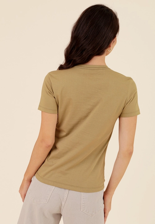 Blusa Básica Em Algodão Peruano Decote V
