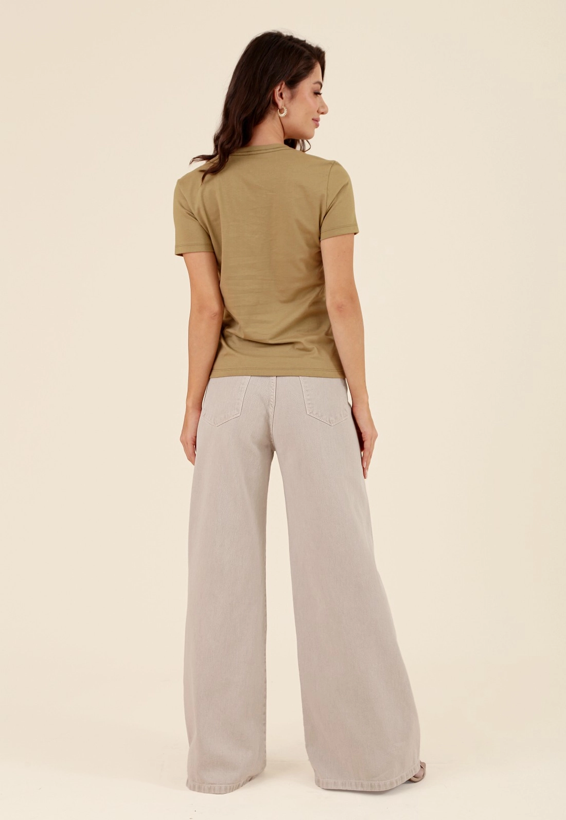 Blusa Básica Em Algodão Peruano Decote V