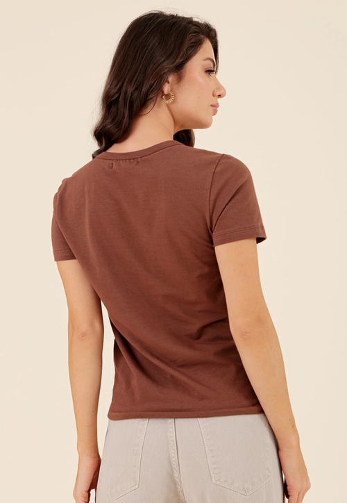 Blusa Básica Em Cotton Manga Curta