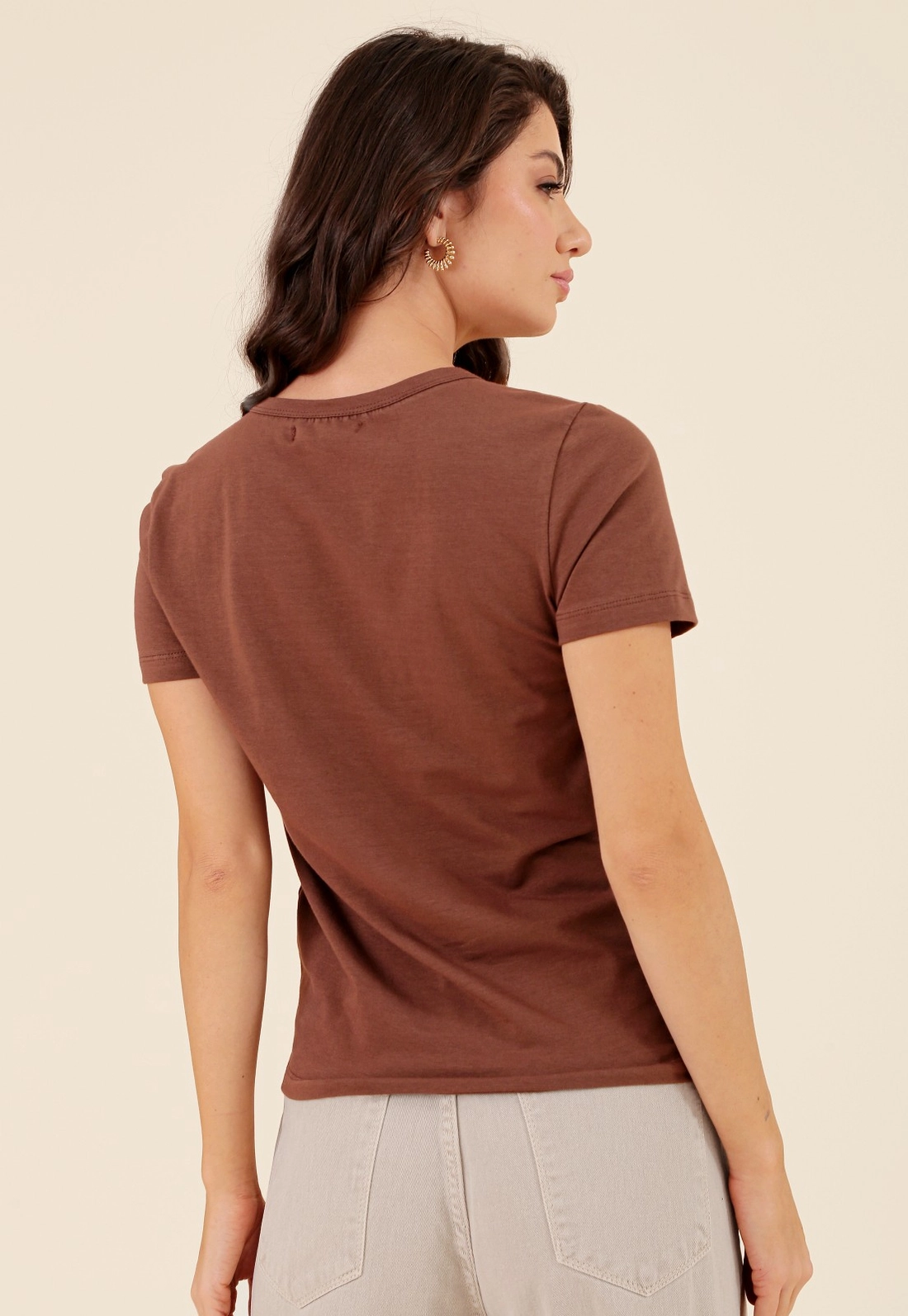 Blusa Básica Em Cotton Manga Curta