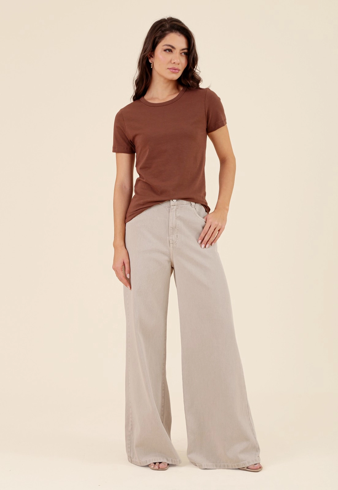 Blusa Básica Em Cotton Manga Curta