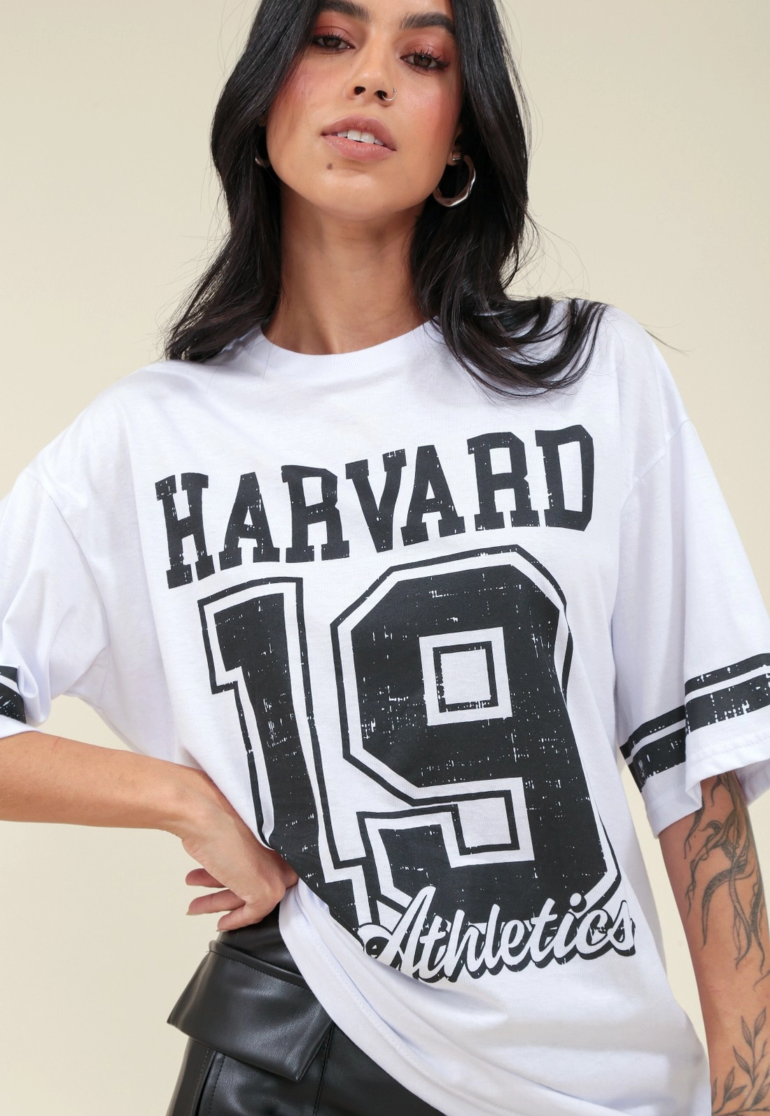 T-Shirt Over Em Meia Malha Harvard