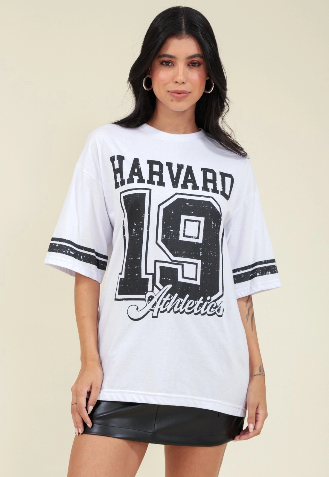 T-Shirt Over Em Meia Malha Harvard