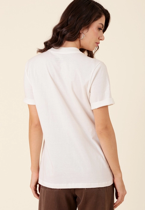 T-Shirt Em Algodão Manga Curta Chaveiro