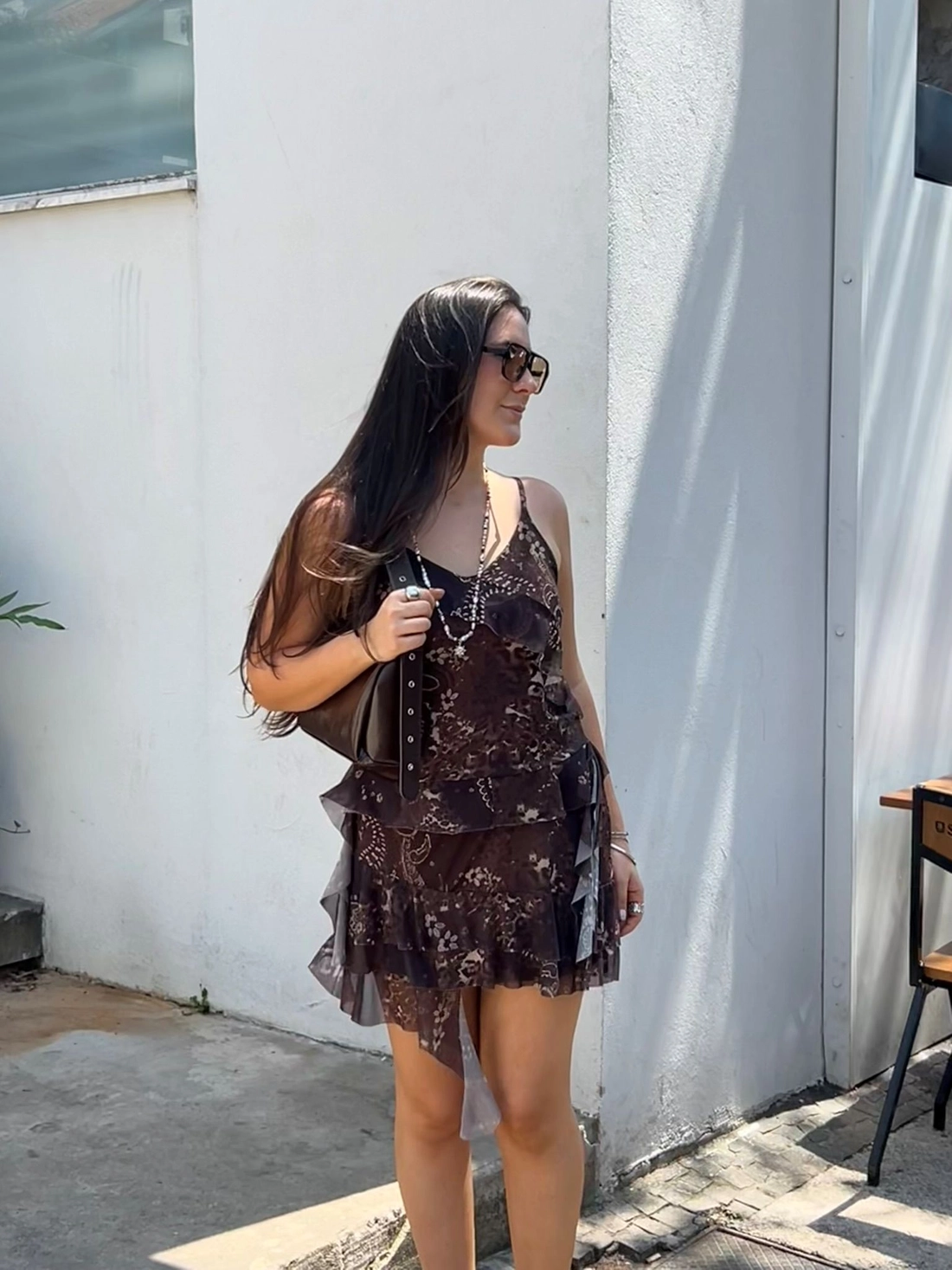 Blusa Alça Em Tule Estampado Cashmere Com Babados