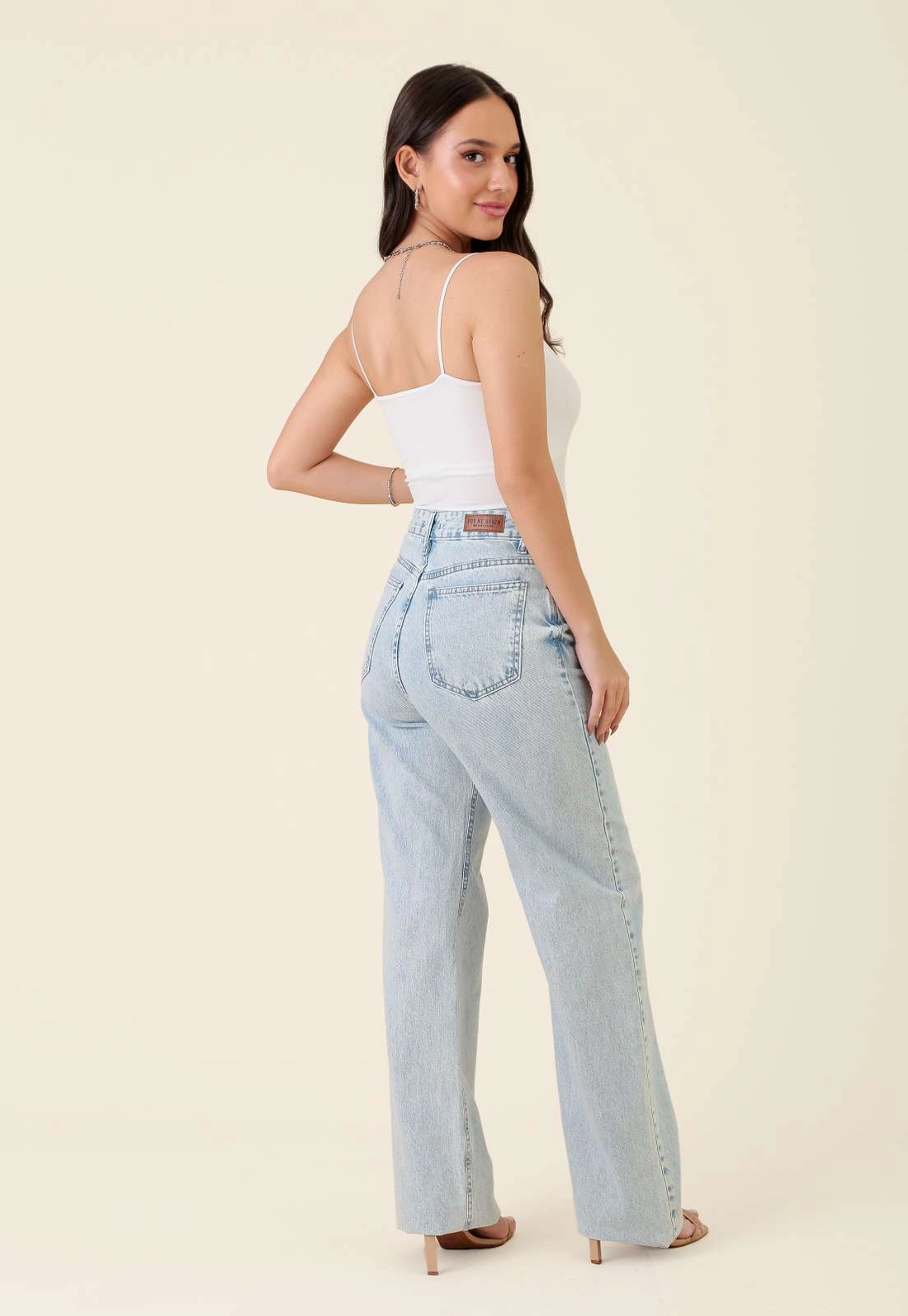 Calça Jeans Reta Azul Claro